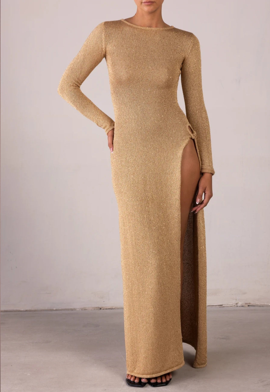Gold Aura Twist Dress