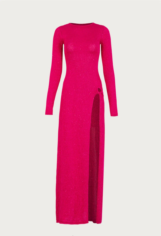 Fuchsia Aura Twist Dress